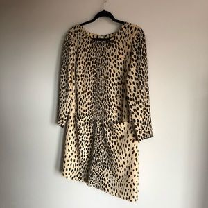 J.CREW | long sleeve leopard shift dress